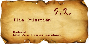 Ilia Krisztián névjegykártya